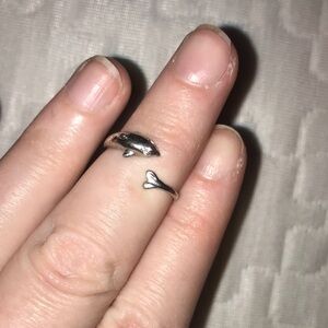 Sterling silver stamped .925 adjustable dolphin toe ring- never worn